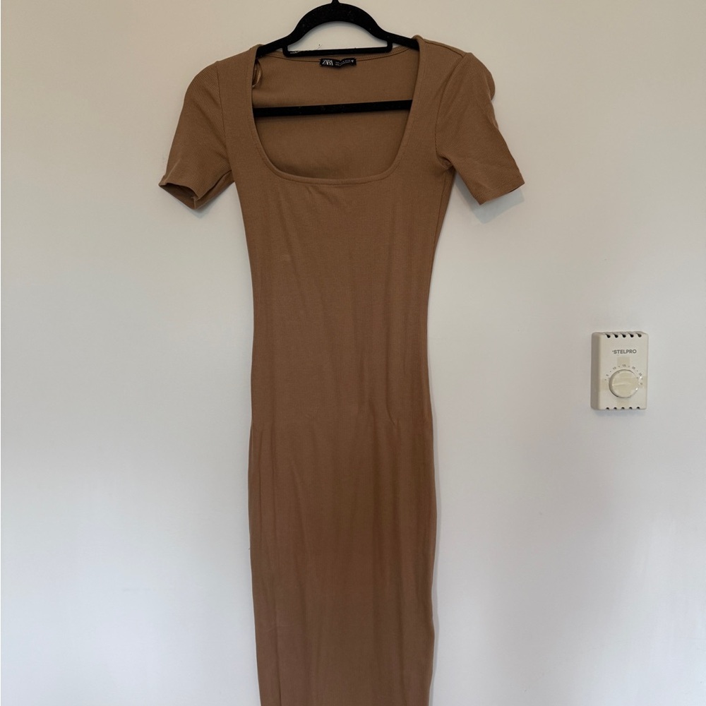 Zara Tan Midi Dress